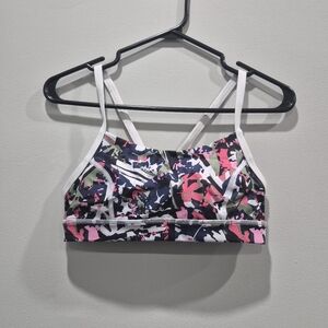 Lululemon Rise and Run Bra Mini Pop Cut Boom Juice Multi / White